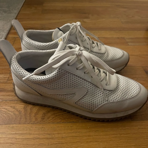 Rag & bone white perforated leather retro runner sneakers size 38 (8) - Picture 2 of 5